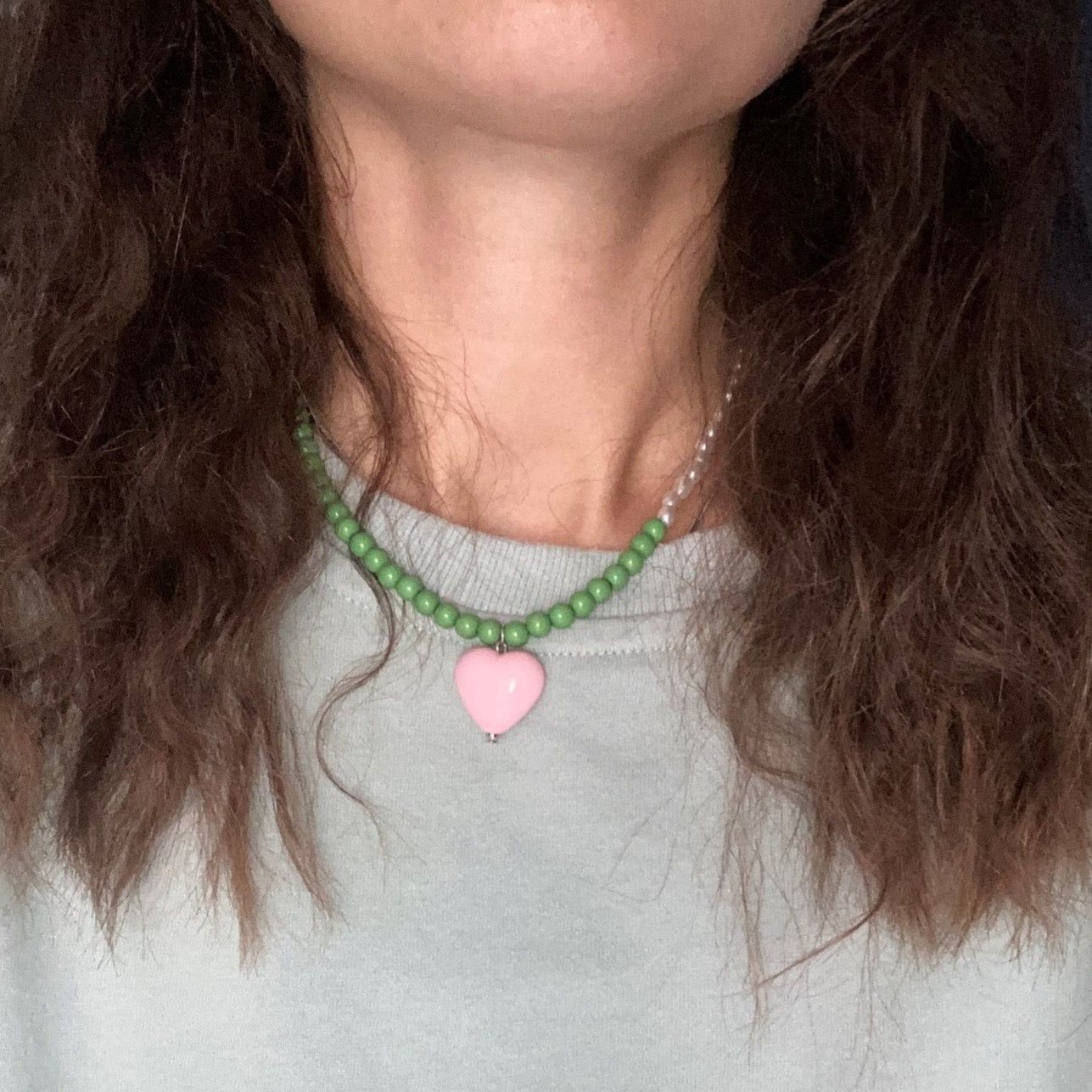 Lorie Candy Color Sweet Heart Pendant Necklaces