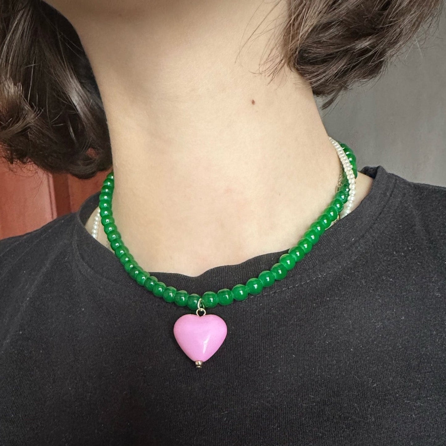 Lorie Candy Color Sweet Heart Pendant Necklaces