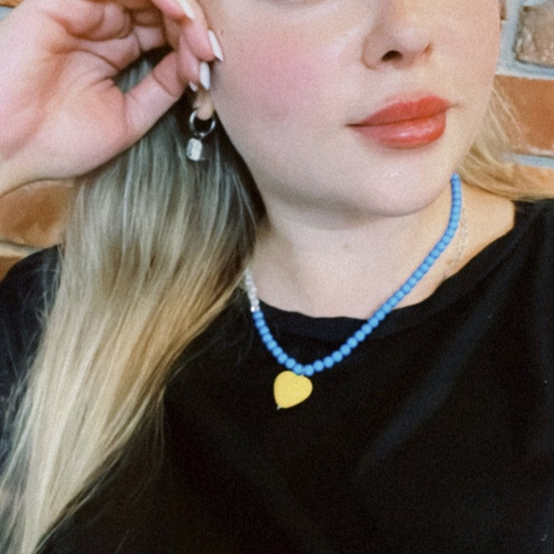 Lorie Candy Color Sweet Heart Pendant Necklaces