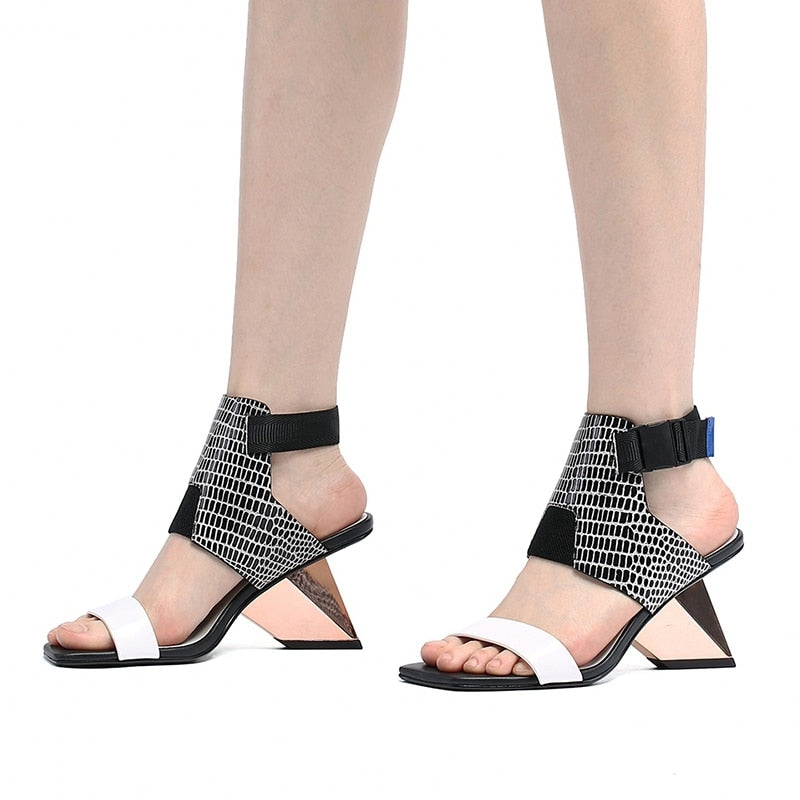 Louisa Color Patchwork Gladiator Sandals - 4 Colors