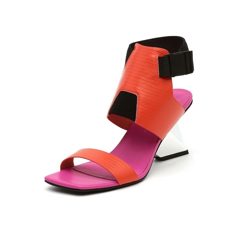 Louisa Color Patchwork Gladiator Sandals - 4 Colors