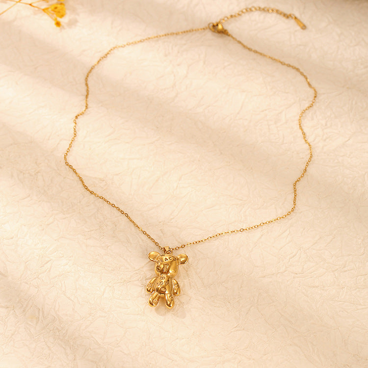 Love & Peace Letter Bear Necklace