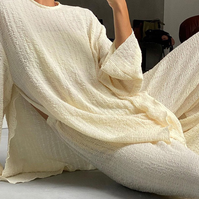 Luca Textured Flowy Top & Pants Set