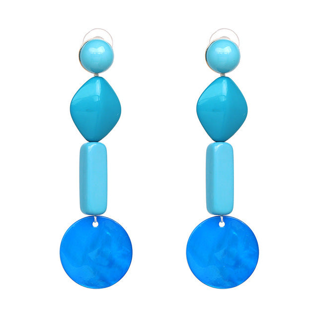 Lucie Acetate Resin Chain Drop Earrings - 6 Colors