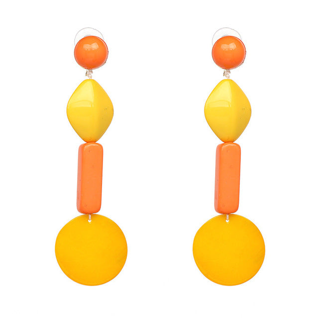 Lucie Acetate Resin Chain Drop Earrings - 6 Colors
