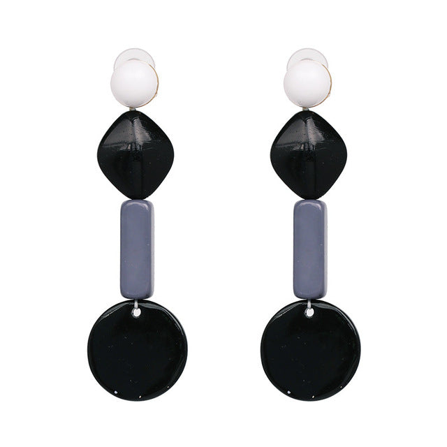 Lucie Acetate Resin Chain Drop Earrings - 6 Colors