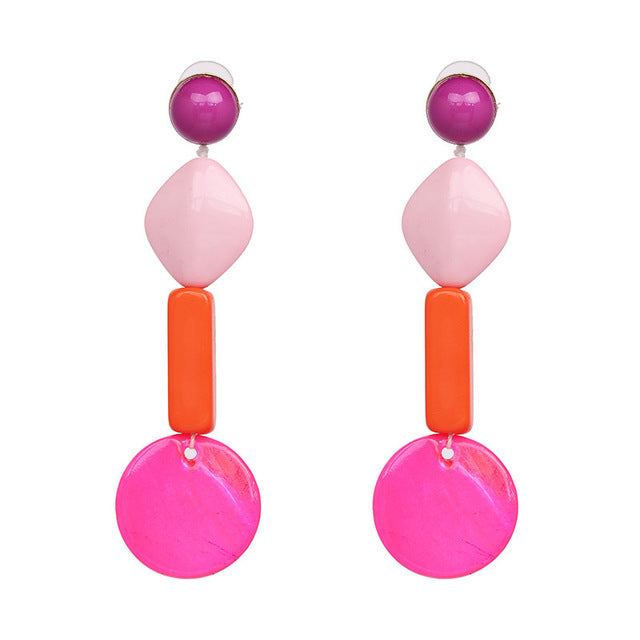 Lucie Acetate Resin Chain Drop Earrings - 6 Colors