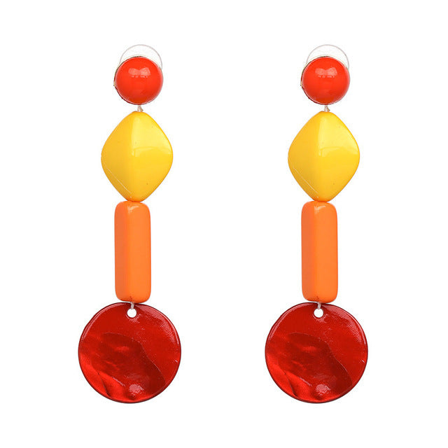 Lucie Acetate Resin Chain Drop Earrings - 6 Colors