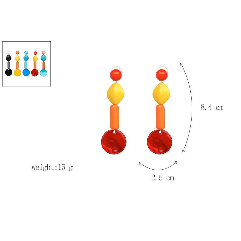 Lucie Acetate Resin Chain Drop Earrings - 6 Colors