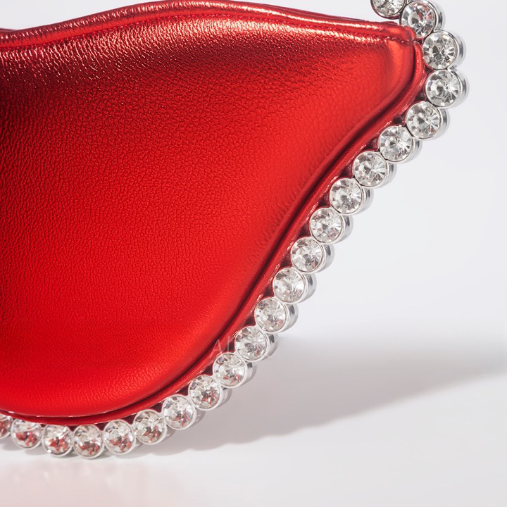Luxe Lip Shaped Rhinestone Evening Clutch Bag