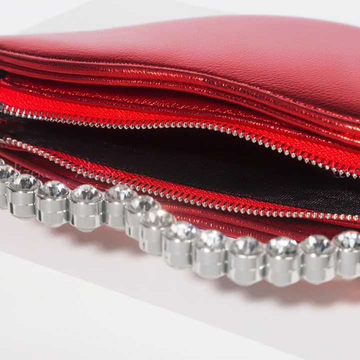 Luxe Lip Shaped Rhinestone Evening Clutch Bag