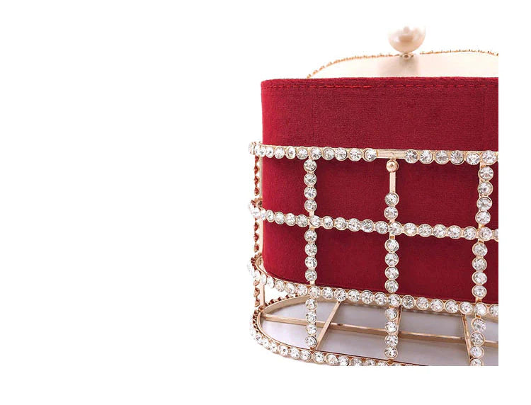 Luxe Rhinestone Cage With Pearl Handle Mini Bag - 2 Styles