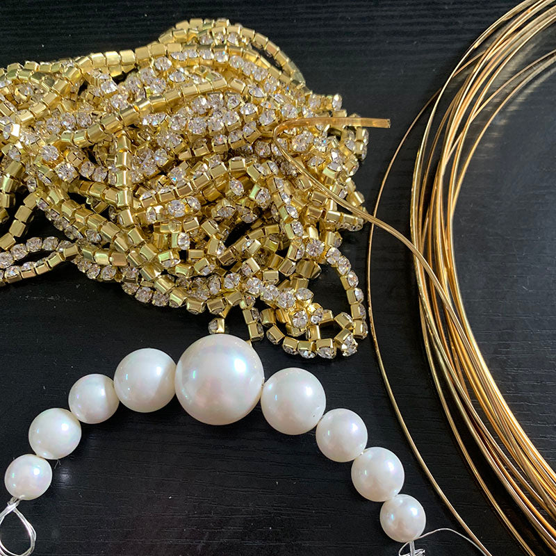 Luxe Rhinestone Cage With Pearl Handle Mini Bag - 2 Styles