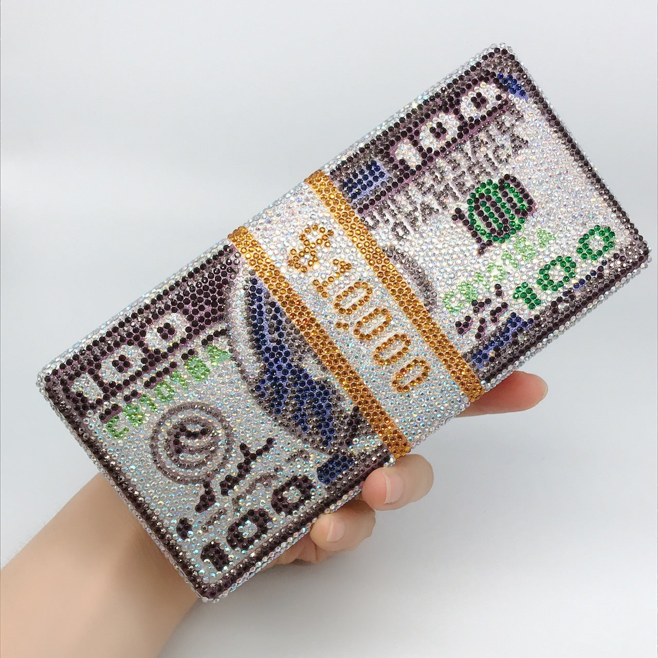100 Dollar Unique Rhinestone Clutch Evening Bag
