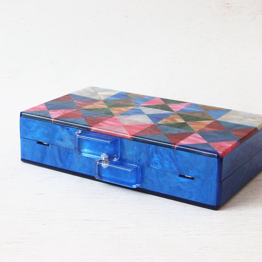 Acrylic Clutch Colorful Patchwork Casual Wedding Evening Bag Purse