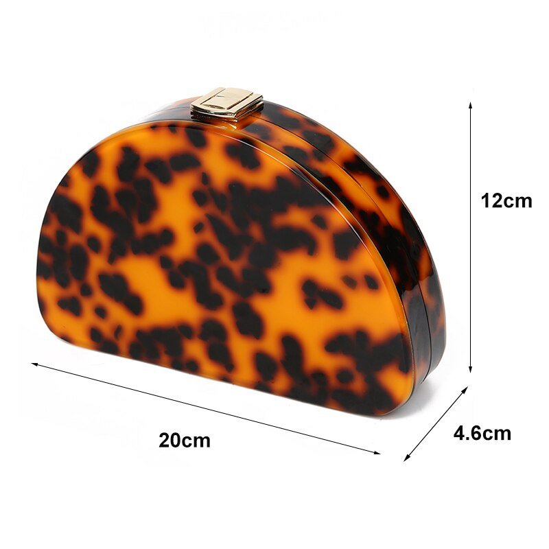 Acrylic Clutch Women Evening Bag Leopard Printing
