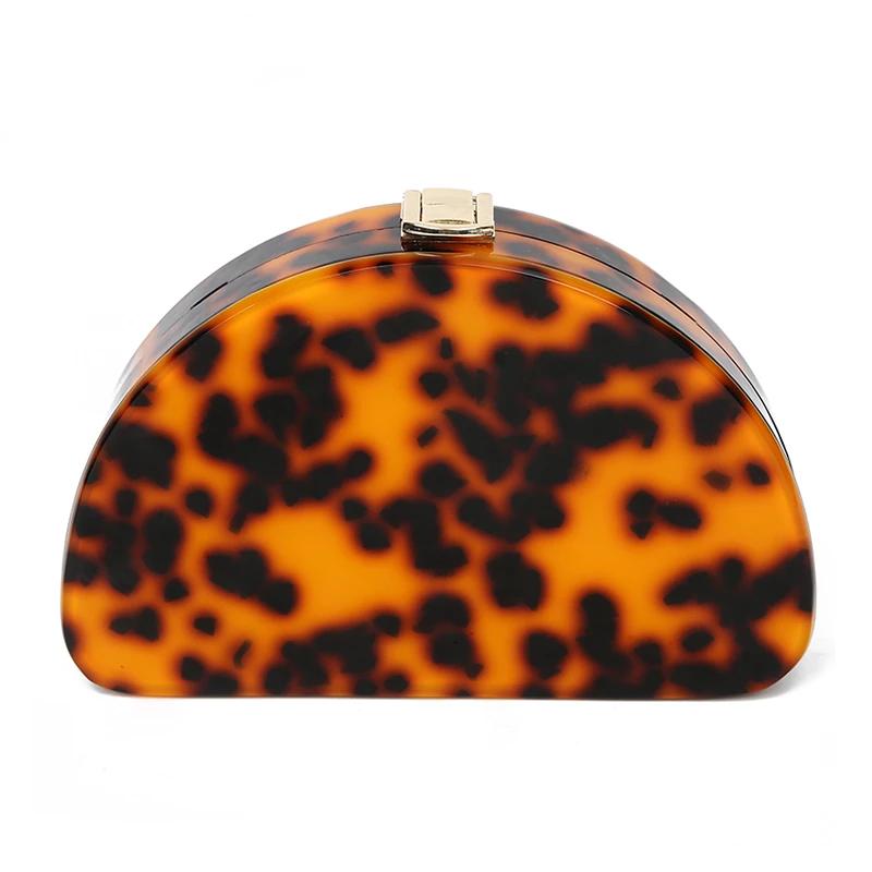 Acrylic Clutch Women Evening Bag Leopard Printing
