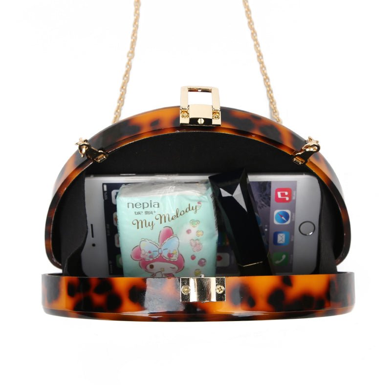 Acrylic Clutch Women Evening Bag Leopard Printing