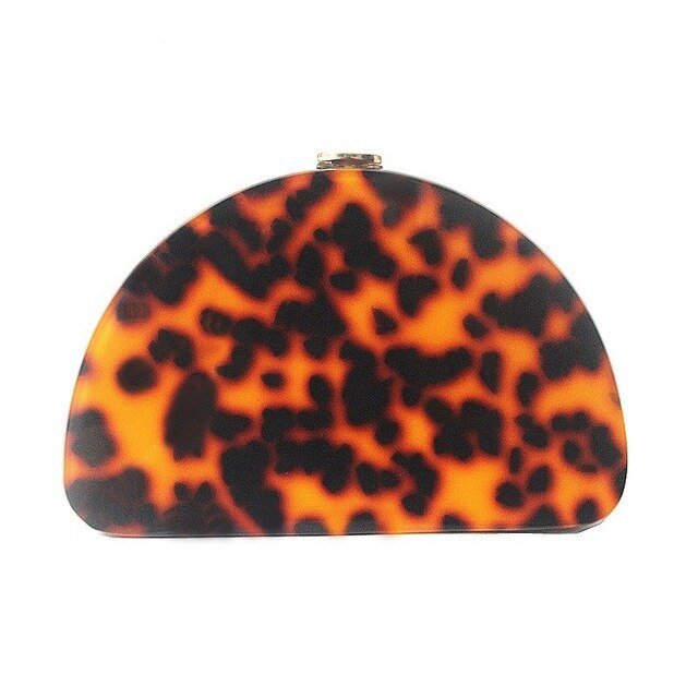 Acrylic Clutch Women Evening Bag Leopard Printing