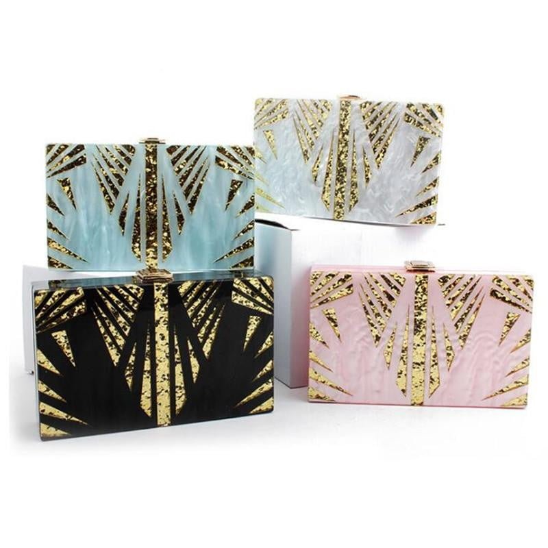 Acrylic Clutches Sequin Pattern Evening Bags