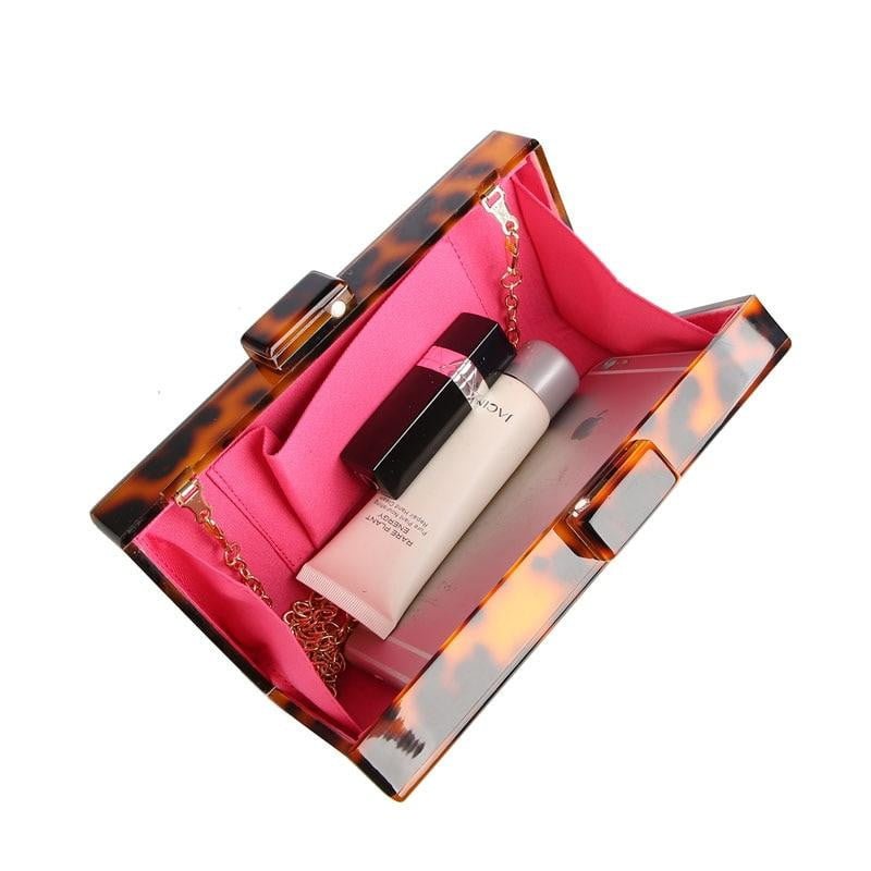 Acrylic Evening Bag Vintage Leopard Print Casual Clutches