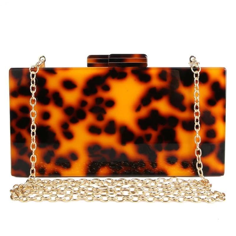 Acrylic Evening Bag Vintage Leopard Print Casual Clutches