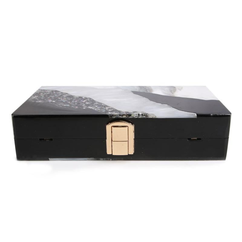 Acrylic Evening Bags Marbling Pattern Clutches