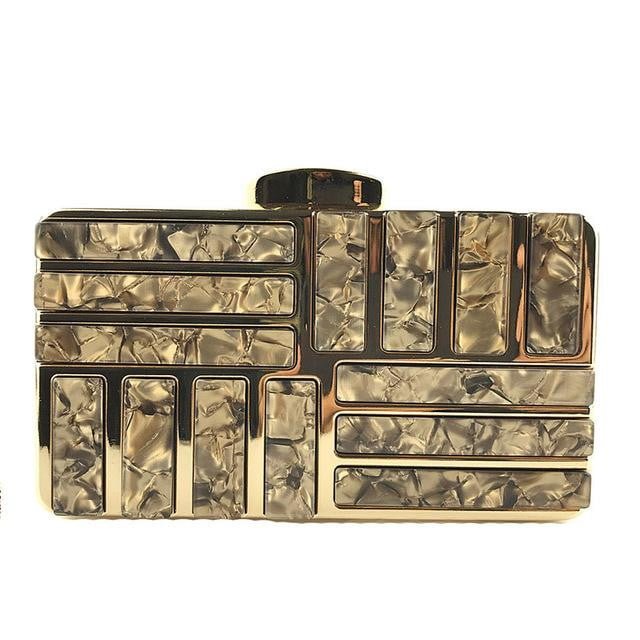 Acrylic Evening Bags Metal Chain Clutches