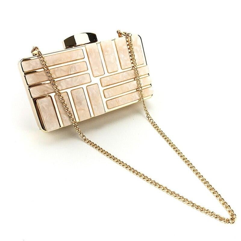 Acrylic Evening Bags Metal Chain Clutches