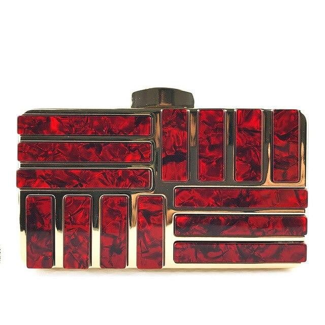 Acrylic Evening Bags Metal Chain Clutches