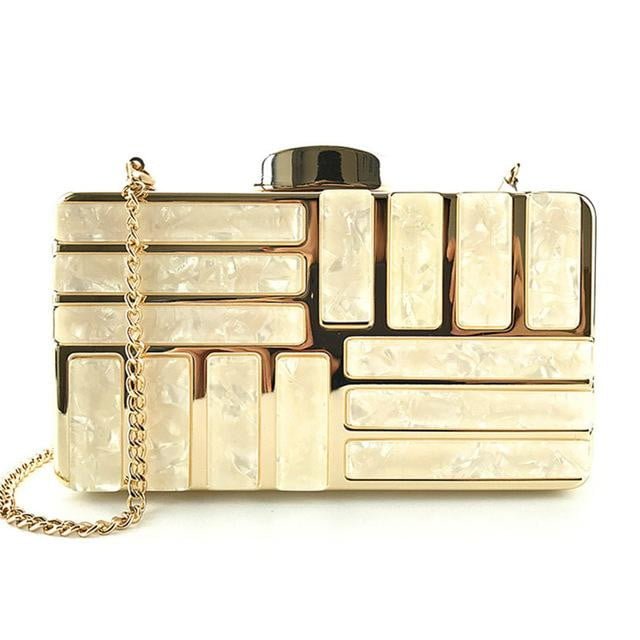 Acrylic Evening Bags Metal Chain Clutches