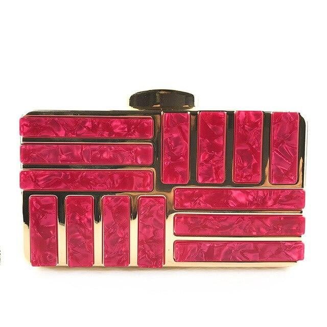 Acrylic Evening Bags Metal Chain Clutches