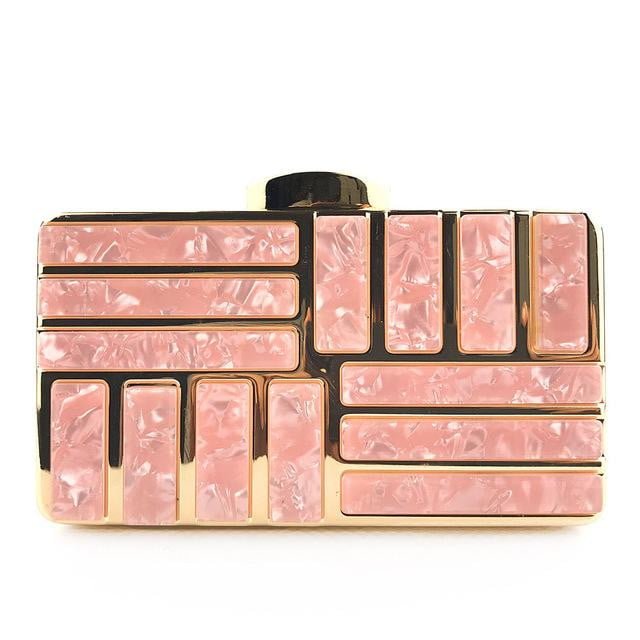 Acrylic Evening Bags Metal Chain Clutches