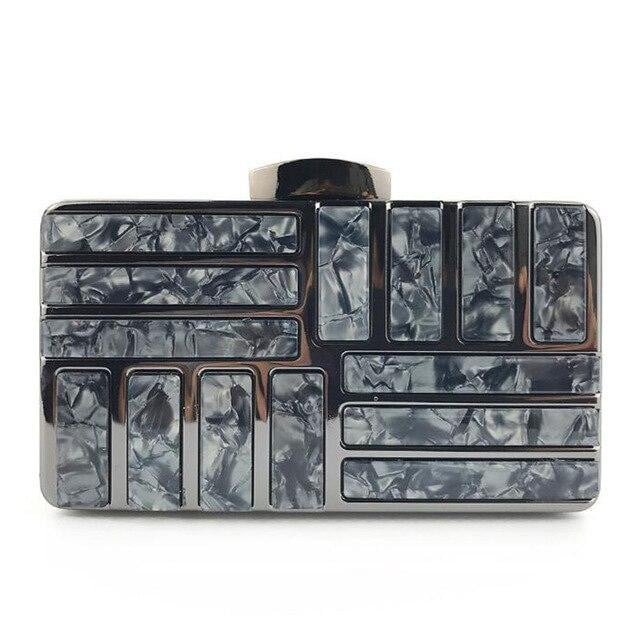 Acrylic Evening Bags Metal Chain Clutches