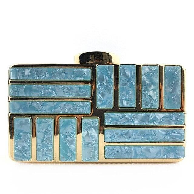 Acrylic Evening Bags Metal Chain Clutches