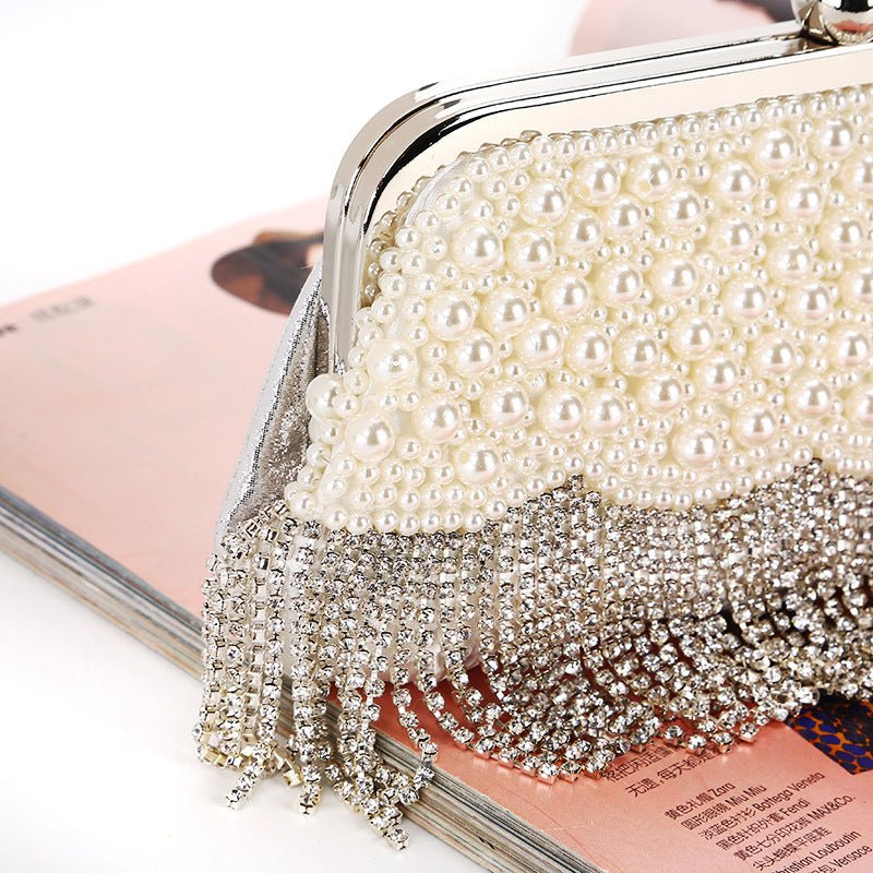 Beaded Diamonds Women Evening Bags Small Pearl Clutch Purse