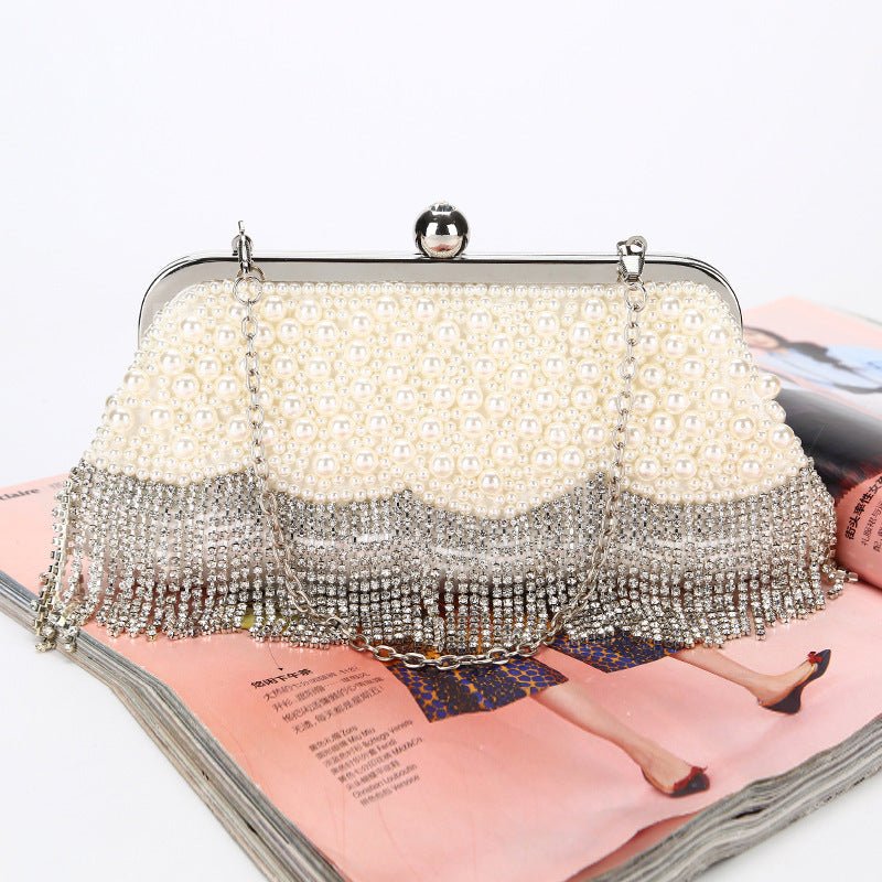 Beaded Diamonds Women Evening Bags Small Pearl Clutch Purse