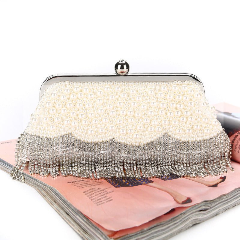 Beaded Diamonds Women Evening Bags Small Pearl Clutch Purse