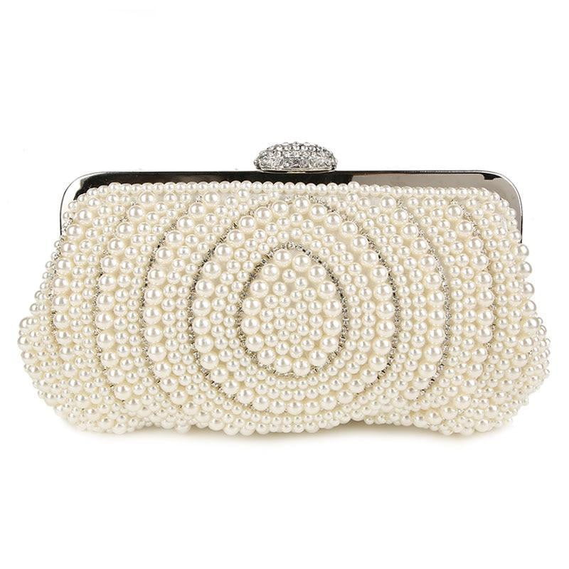 Beaded Evening Bag Pearls Diamonds Clutch