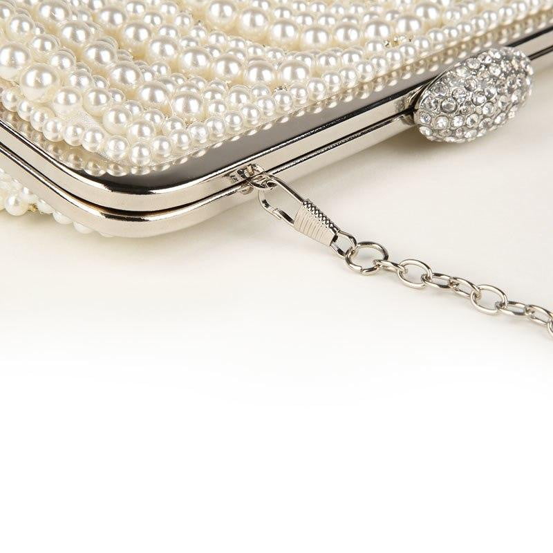 Beaded Evening Bag Pearls Diamonds Clutch