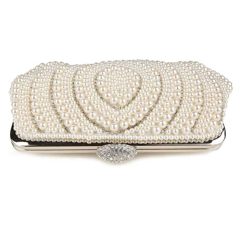 Beaded Evening Bag Pearls Diamonds Clutch