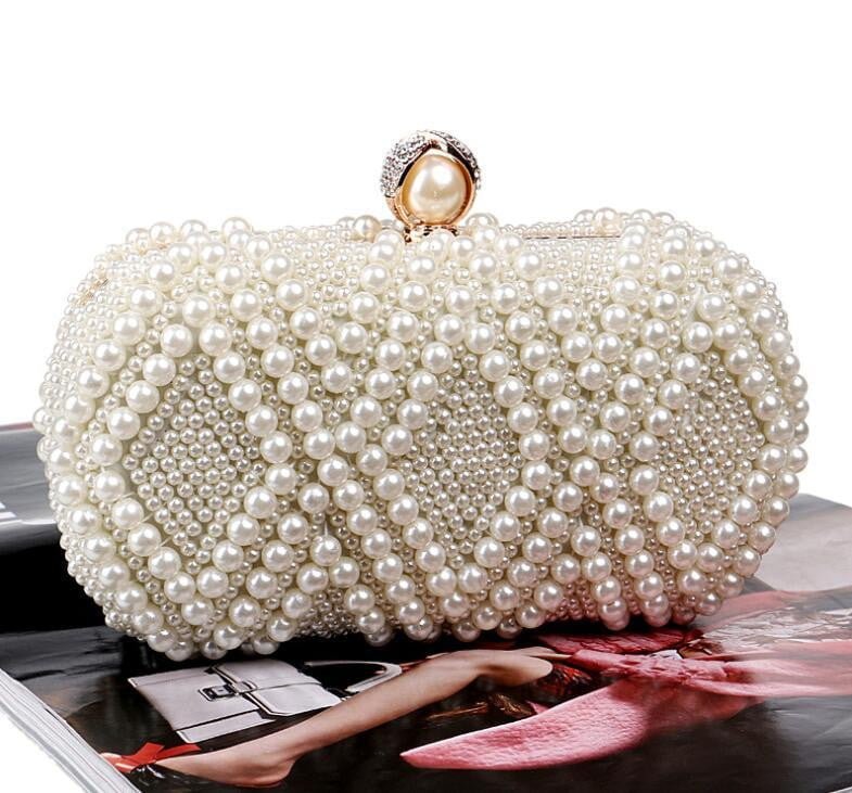 Beaded Evening Bags Artificial Pearls Clutches