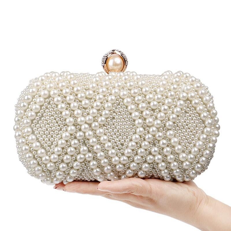 Beaded Evening Bags Artificial Pearls Clutches