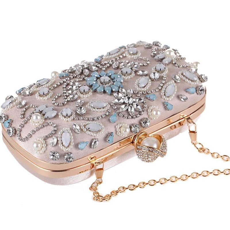 Beaded Evening Bags Pearls Rhinestone Clutches