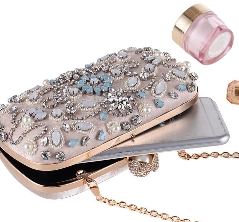 Beaded Evening Bags Pearls Rhinestone Clutches