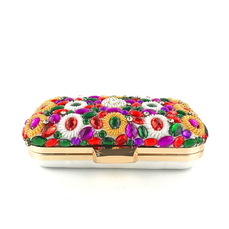 Big Rhinestone Beaded Women Evening Clutch Purse Ladies Handbags