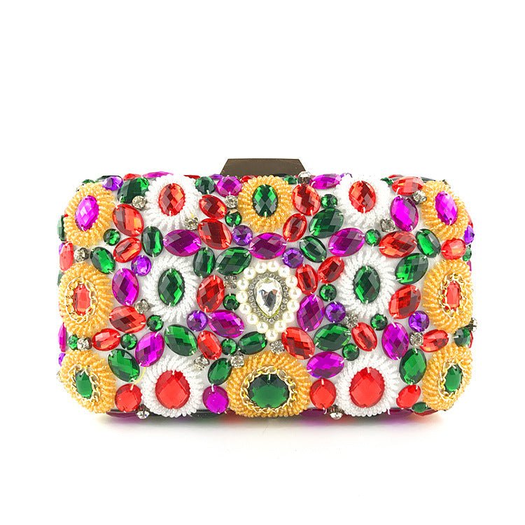 Big Rhinestone Beaded Women Evening Clutch Purse Ladies Handbags
