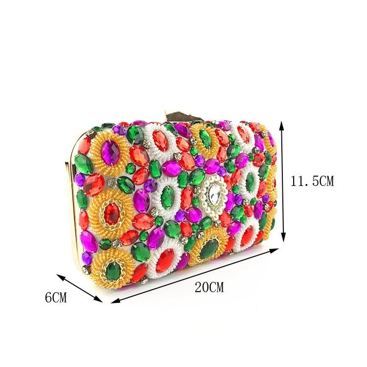 Big Rhinestone Beaded Women Evening Clutch Purse Ladies Handbags