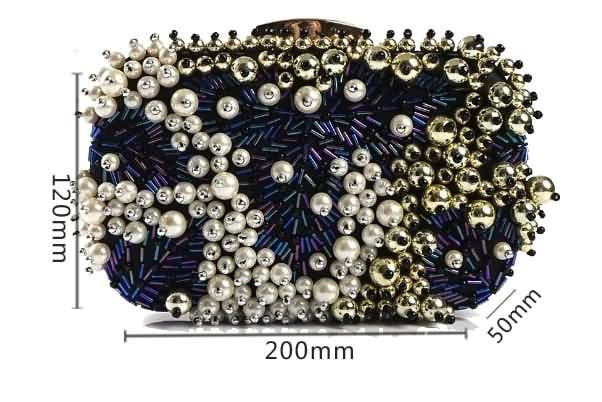Black Evening Bag Beaded Diamond Clutch