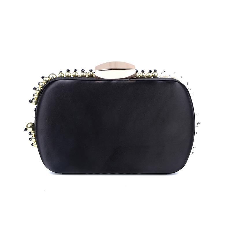 Black Evening Bag Beaded Diamond Clutch